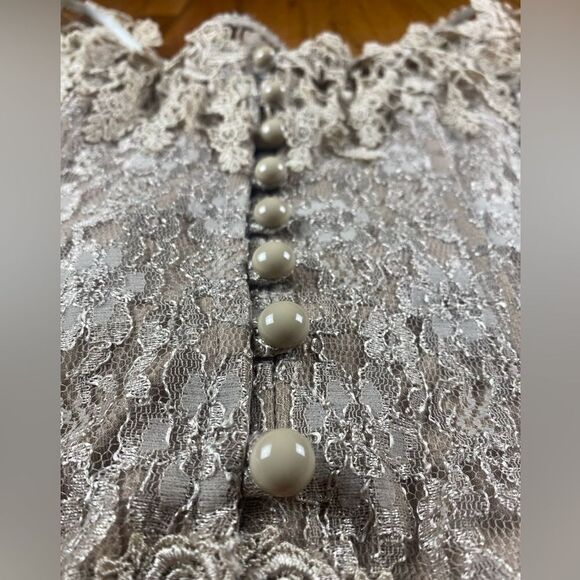 Fanny Vintage 80’s Corset Off The Shoulders Button Down Mocha Size M U.S.A - Picture 9 of 9